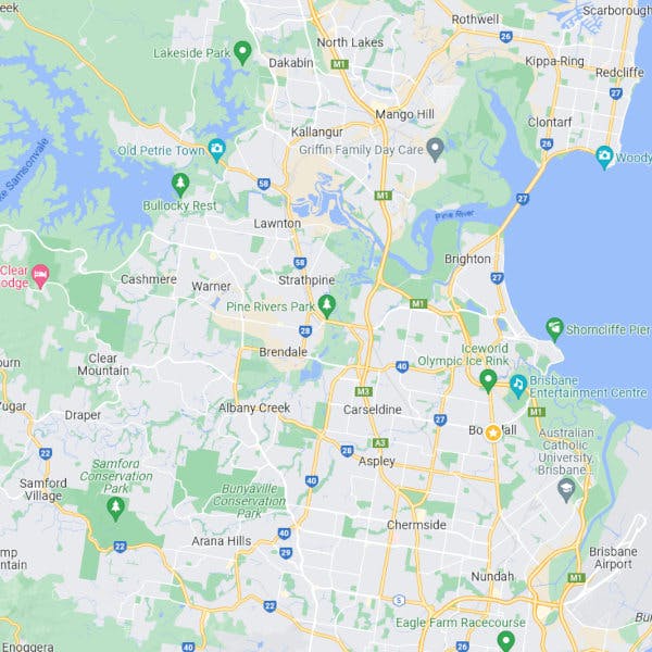map of north Brisbane snake catcher service area