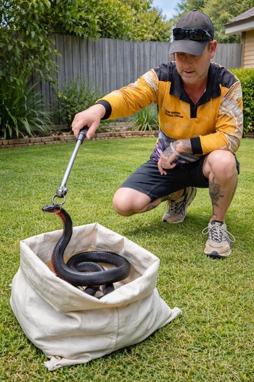 Red-bellied black snake in Brisbane